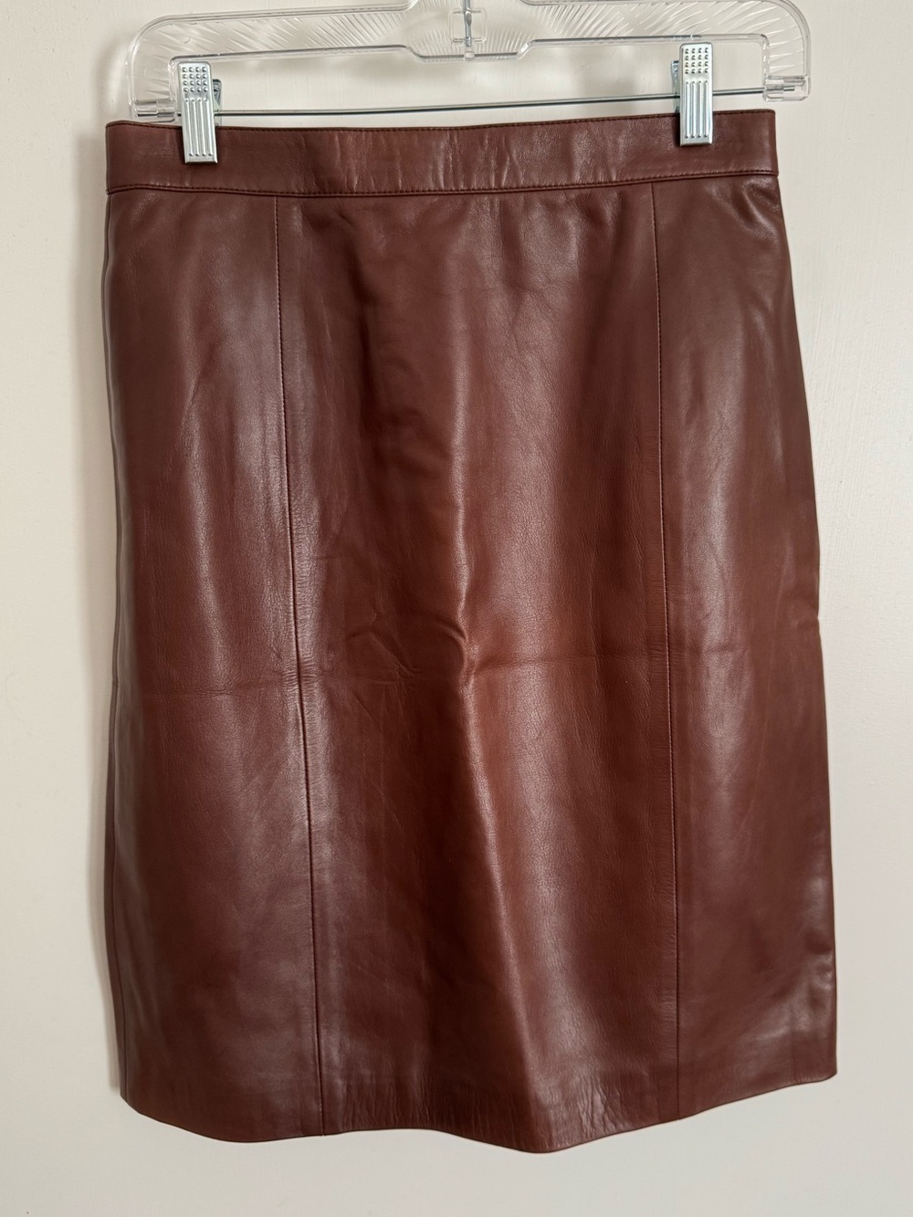 Vintage Gucci Women's Brown Leather Pencil Skirt